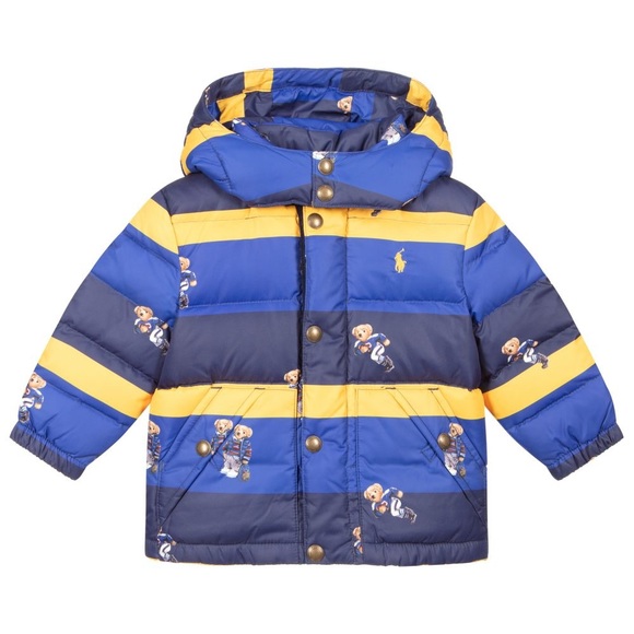 yellow polo puffer jacket